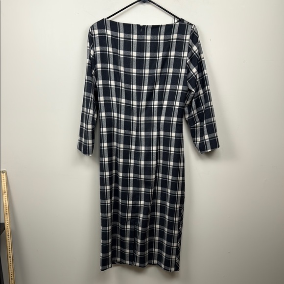 🎀Weekend Max Mara Navy Plaid Midi sheath Dress - Picture 10 of 11
